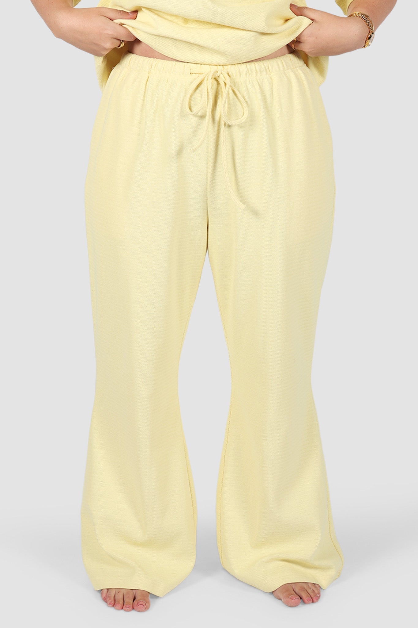 RAYLN RIB PANTS SOFT YELLOW - Fayt The Label
