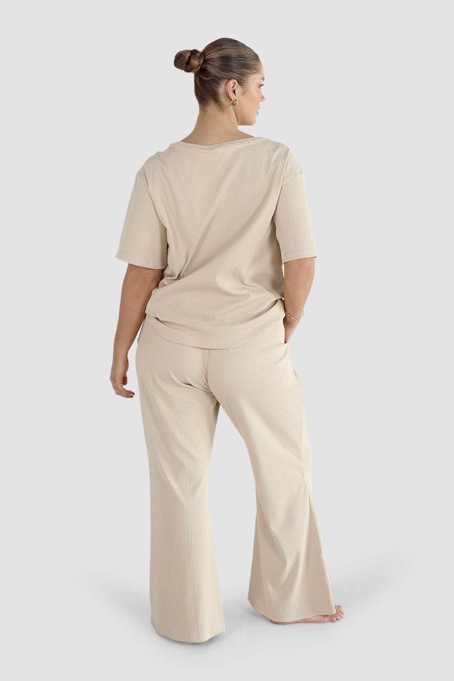 RAYLN RIB PANTS VANILLA - Fayt The Label