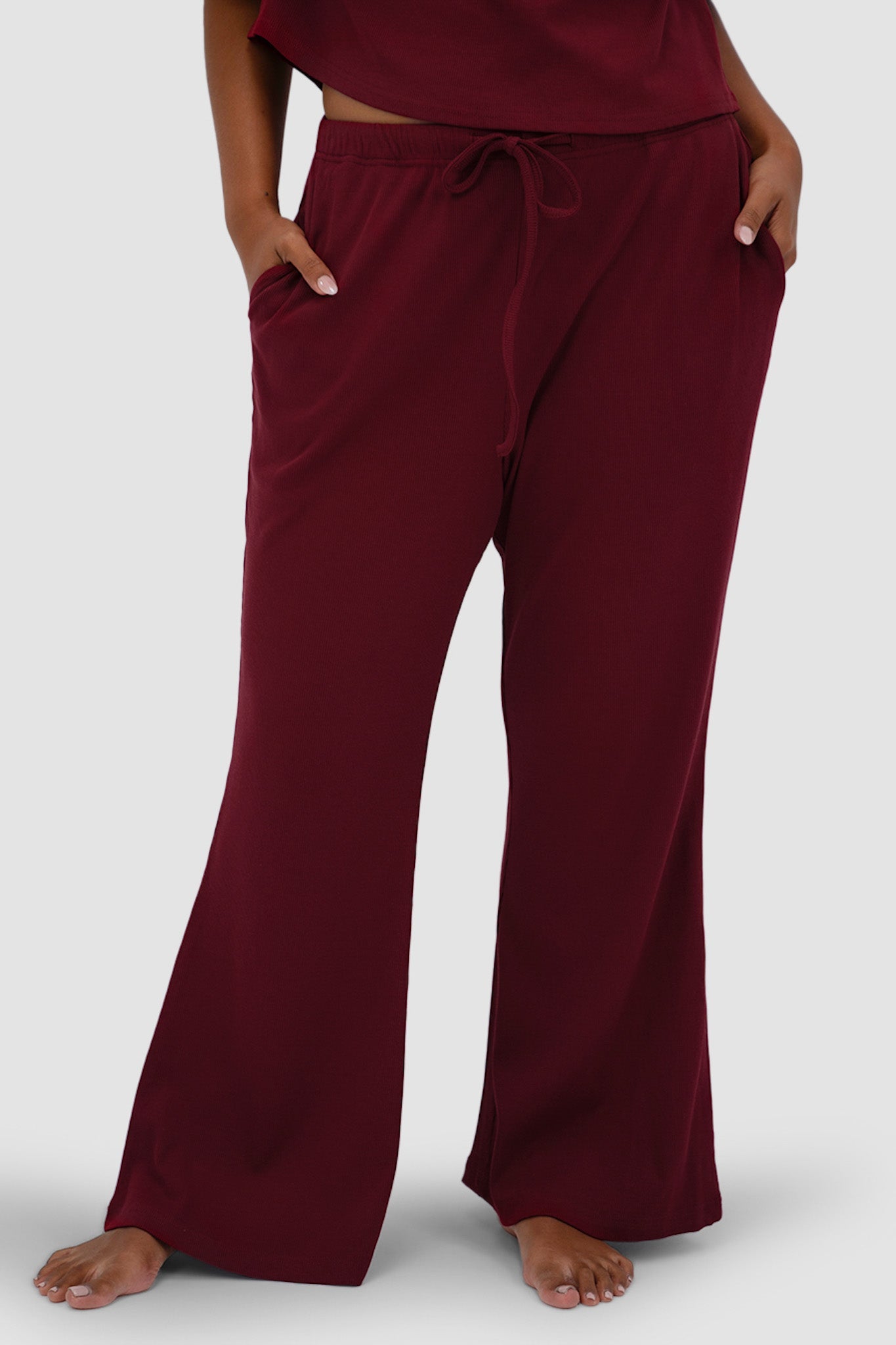RAYLN RIB PANTS WINE - Fayt The Label