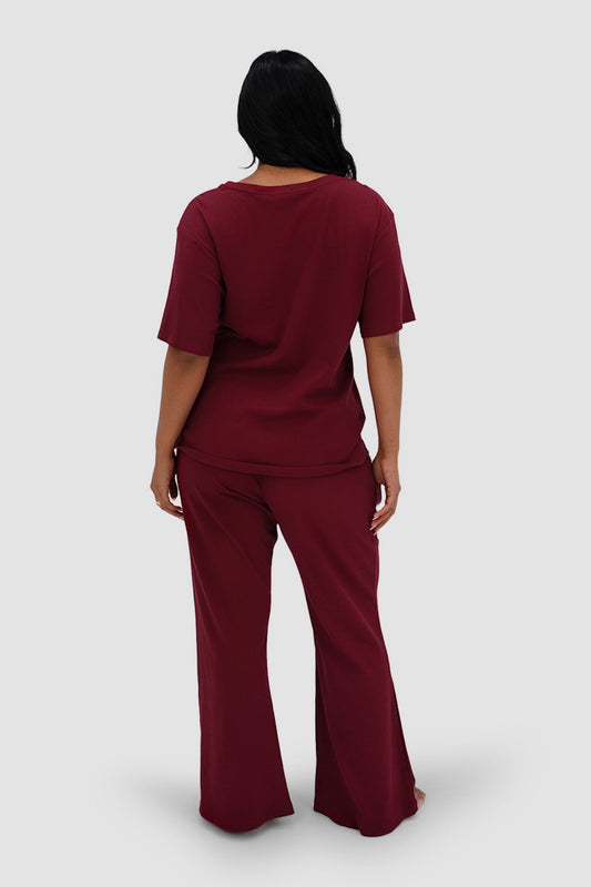 RAYLN RIB PANTS WINE - Fayt The Label