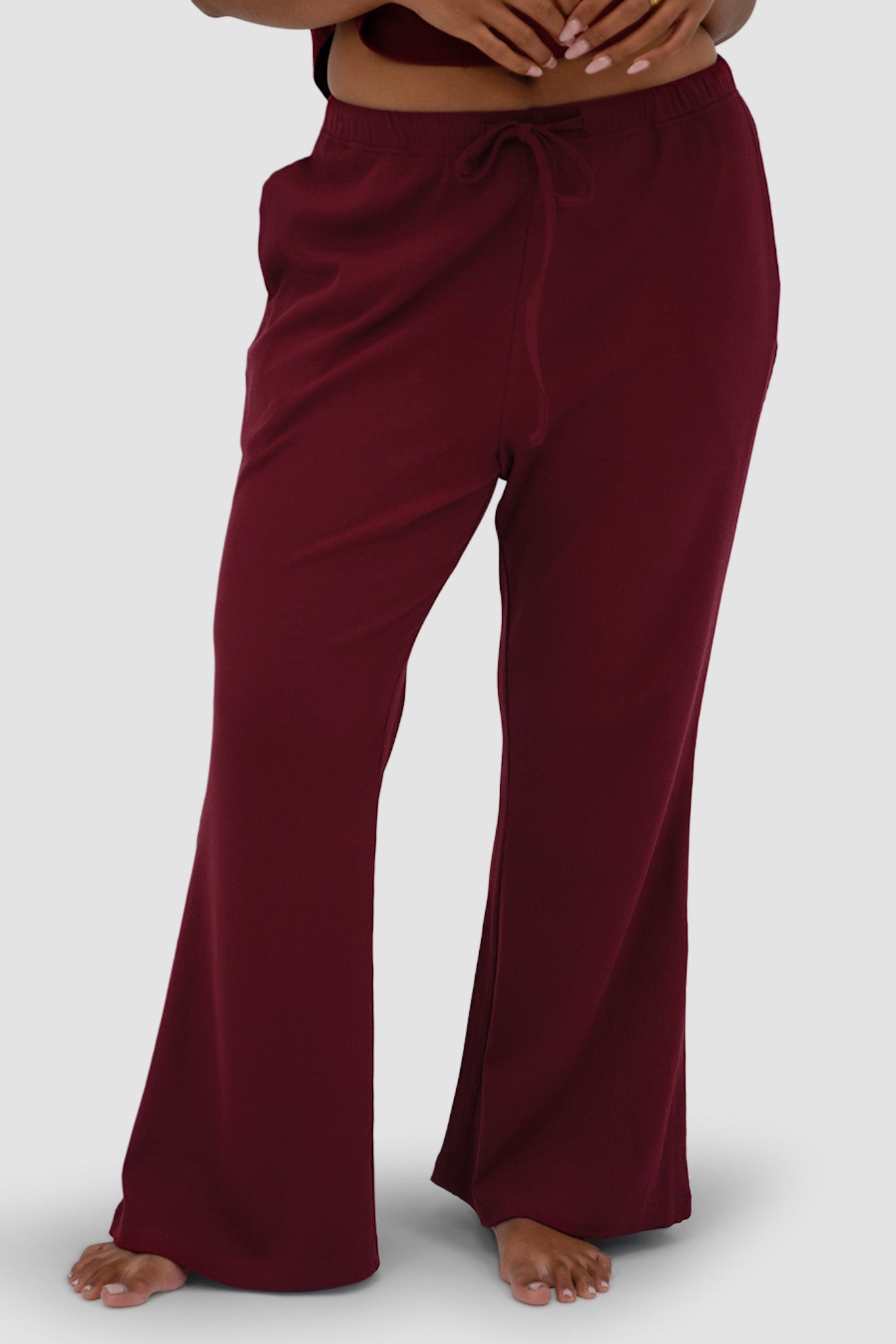 RAYLN RIB PANTS WINE - Fayt The Label