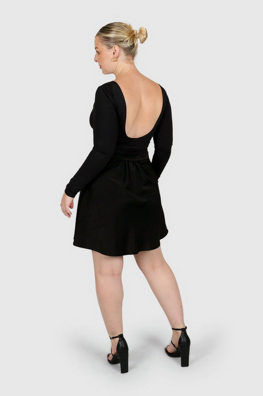 RENATA SLIP MINI SKIRT BLACK - Fayt The Label