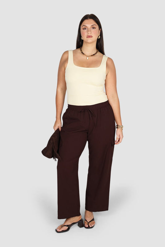 RENLY UTILITY PANT RICH CHOC - Fayt The Label