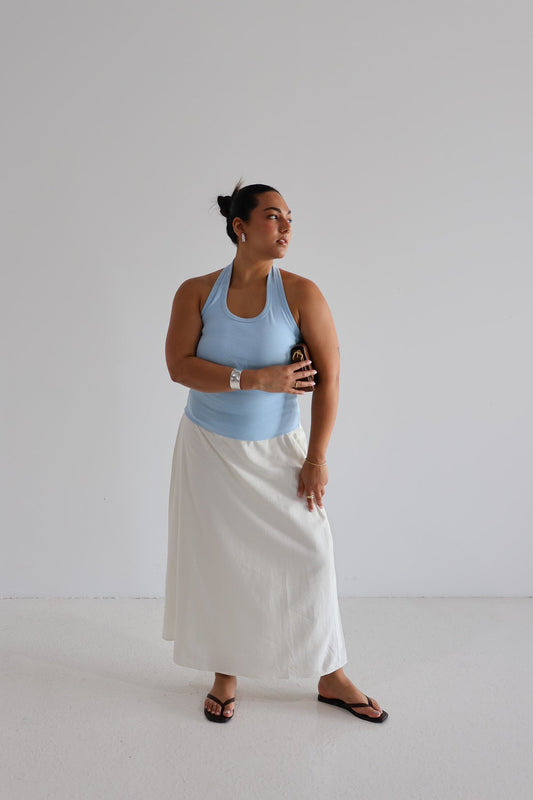 RENNA HALTER TOP BABY BLUE - Fayt The Label