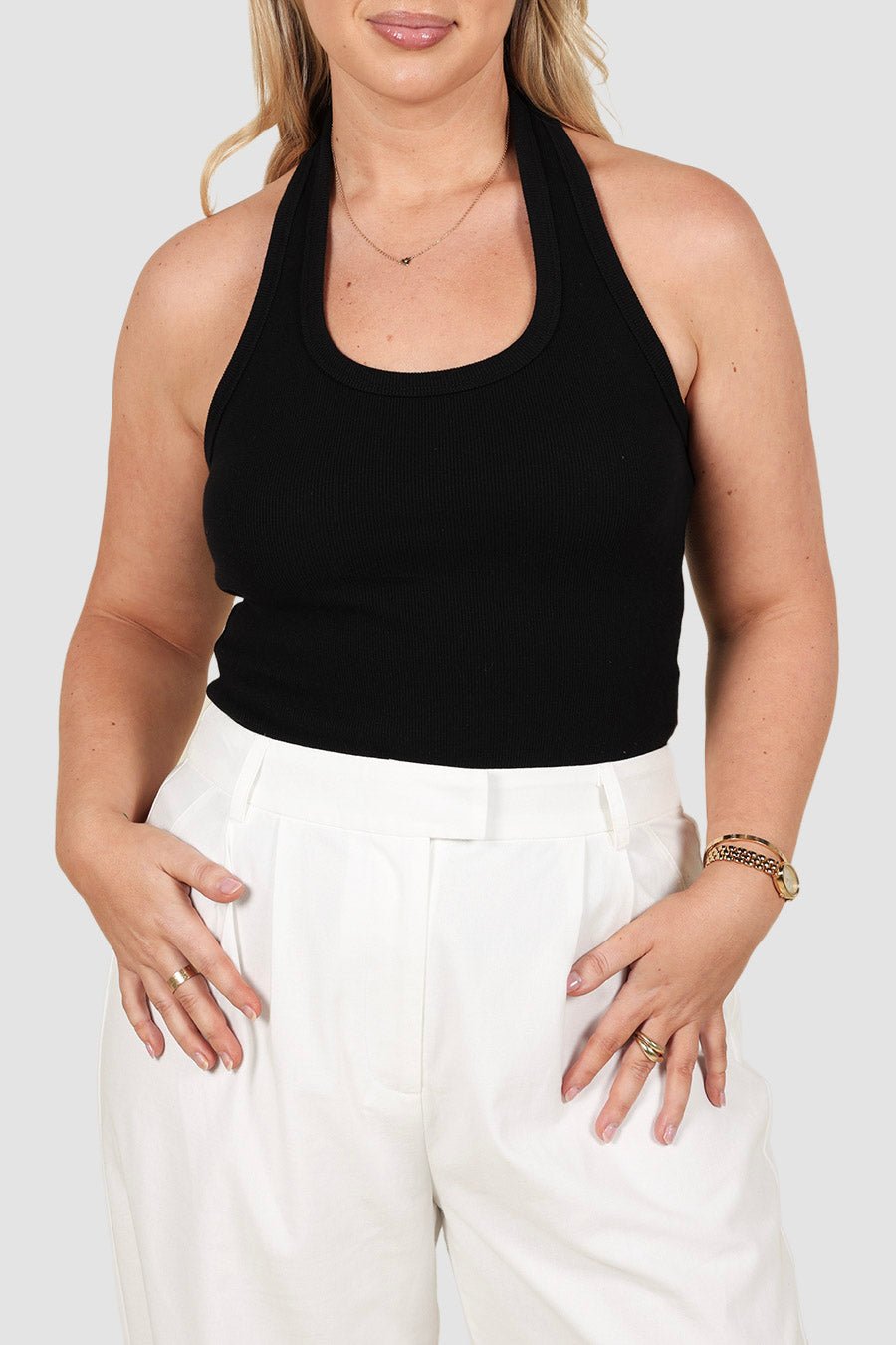 RENNA HALTER TOP BLACK - Fayt The Label