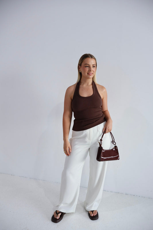 RENNA HALTER TOP ESPRESSO - Fayt The Label