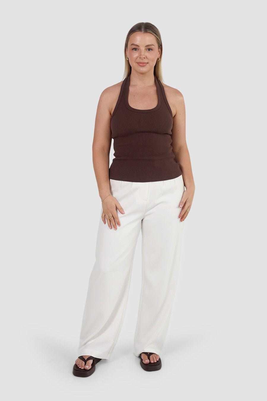 RENNA HALTER TOP ESPRESSO - Fayt The Label