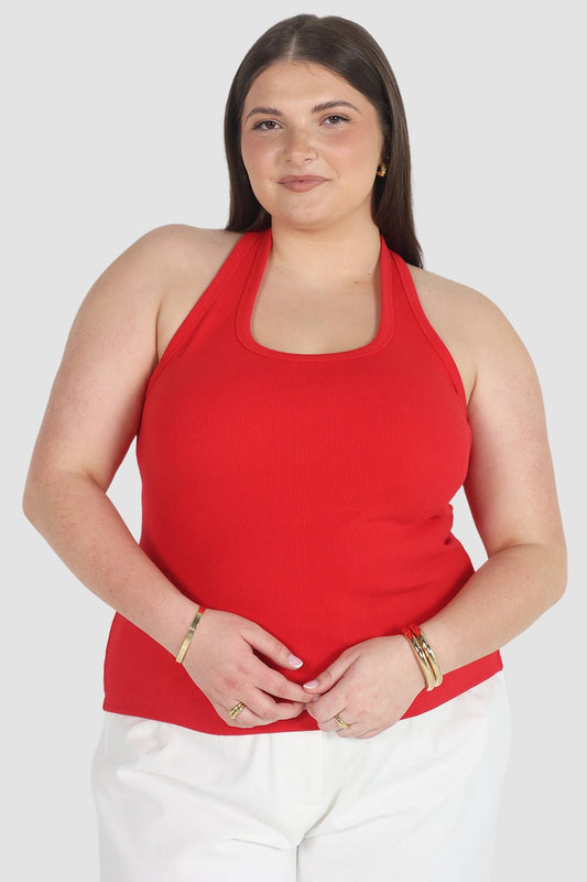 RENNA HALTER TOP RED - Fayt The Label