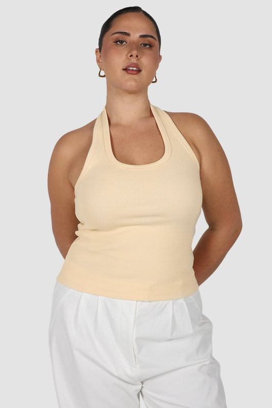 RENNA HALTER TOP VANILLA - Fayt The Label