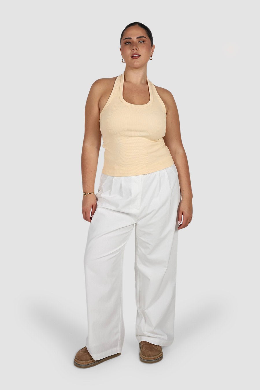 RENNA HALTER TOP VANILLA - Fayt The Label