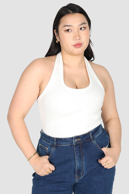RENNA HALTER TOP WHITE - Fayt The Label
