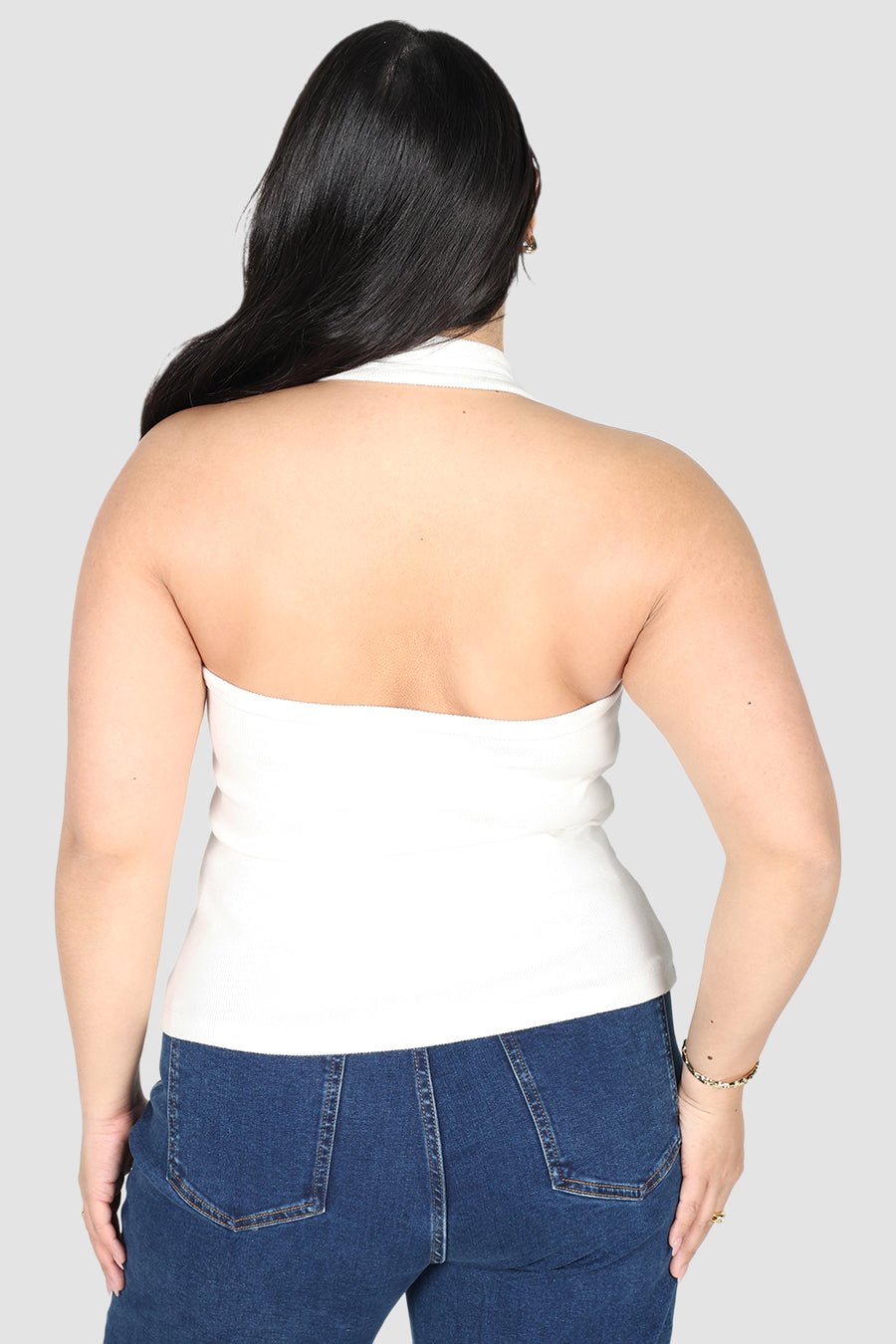 RENNA HALTER TOP WHITE - Fayt The Label