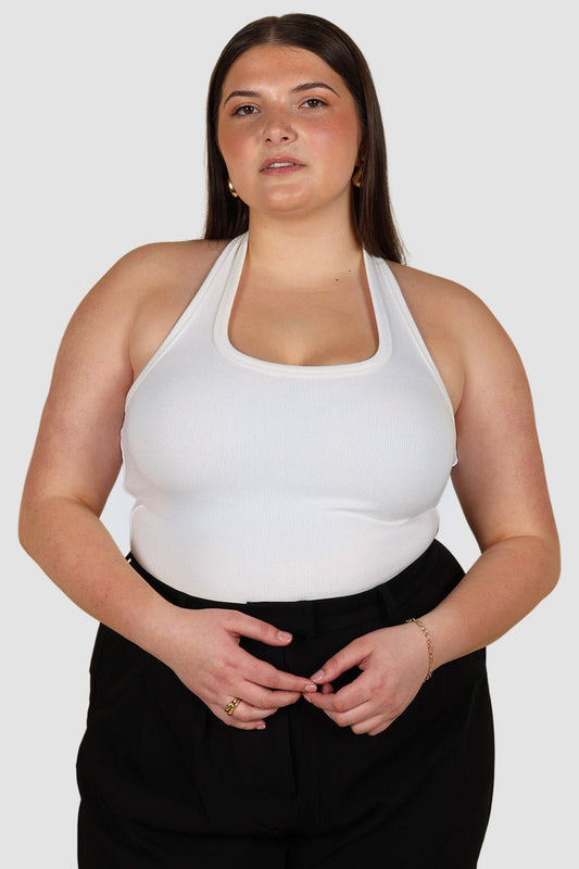 RENNA HALTER TOP WHITE - Fayt The Label