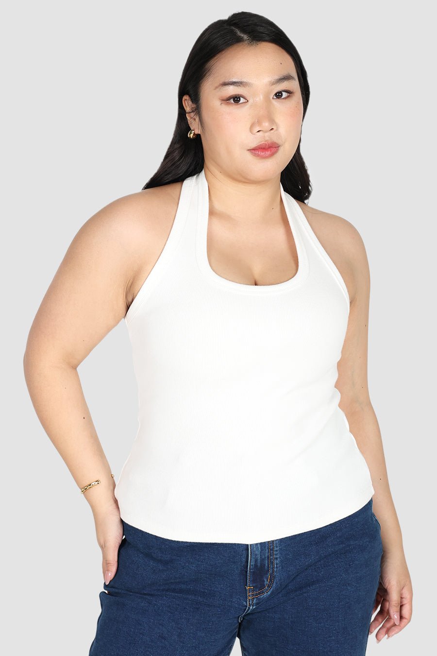 RENNA HALTER TOP WHITE - Fayt The Label