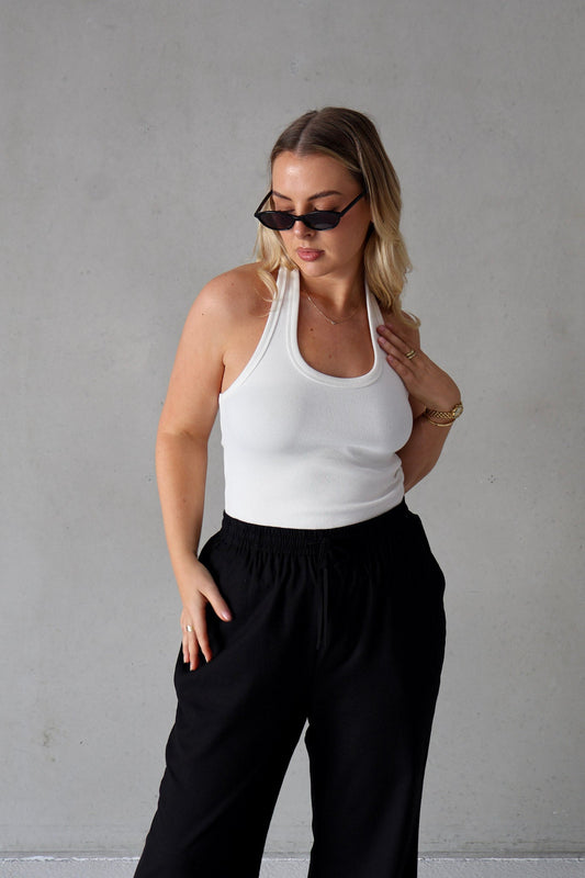 RENNA HALTER TOP WHITE - Fayt The Label