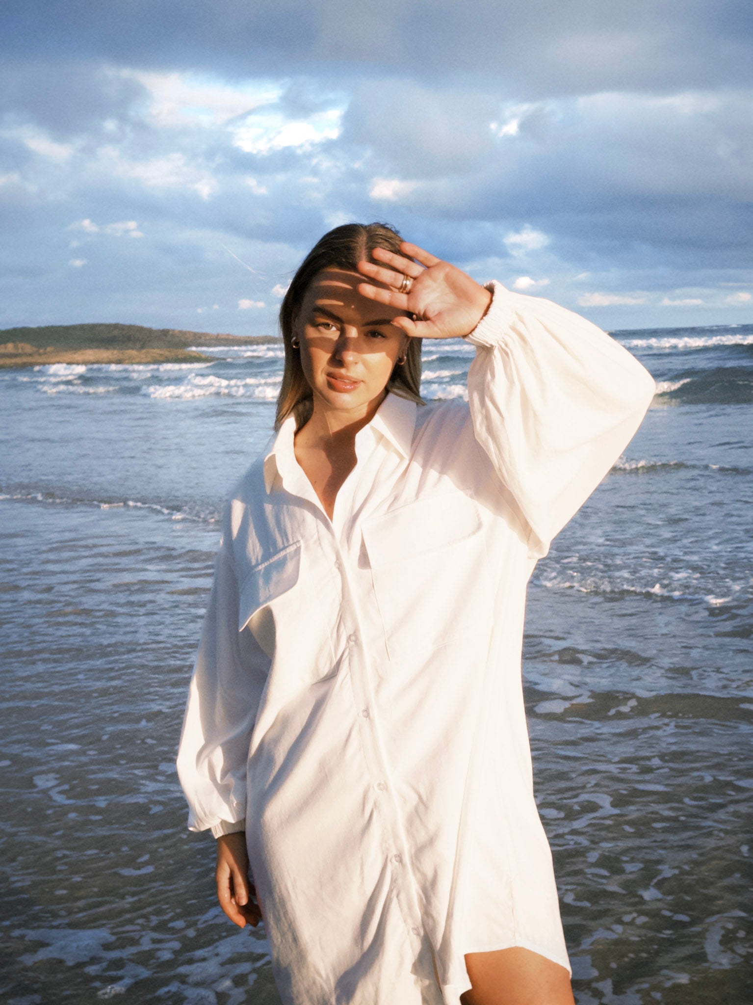 RORAN BUTTON DRESS WHITE - Fayt The Label