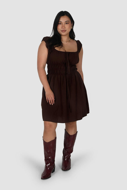 ROUX MINI DRESS ESPRESSO - Fayt The Label