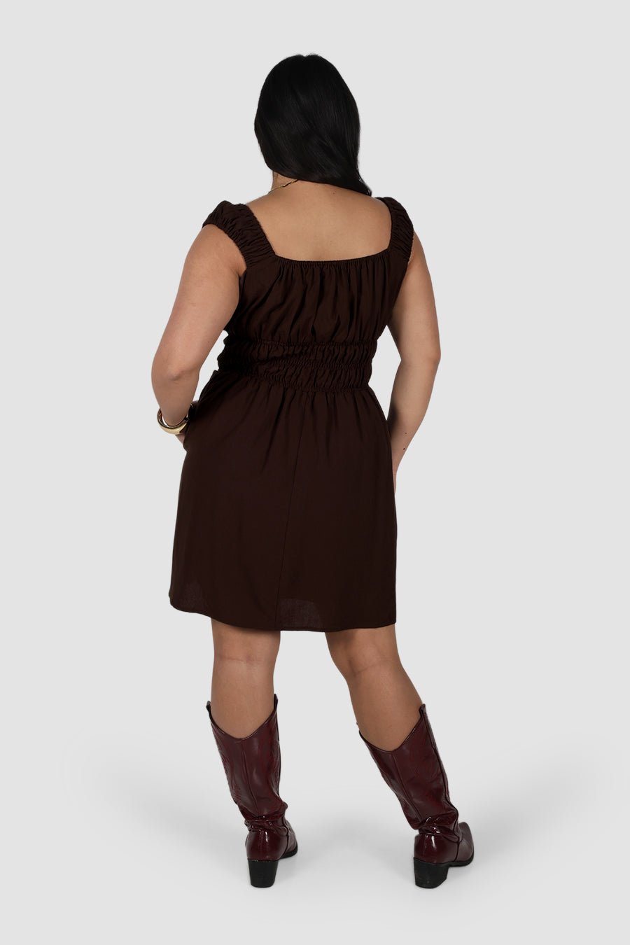 Roux Mini Dress Espresso Fayt The Label Roux Mini Dress Espresso Fayt The Label