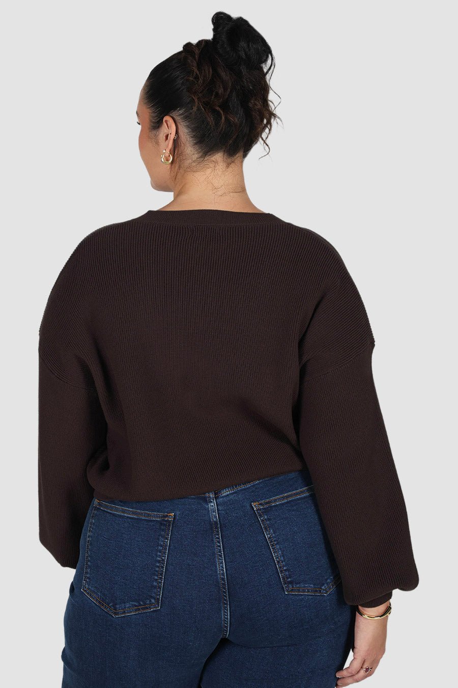 ROWIE BUTTON CARDIGAN CHOCOLATE - Fayt The Label
