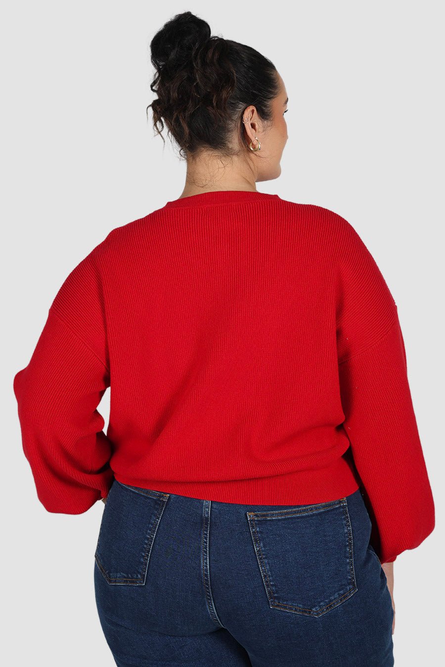 ROWIE BUTTON CARDIGAN RED - Fayt The Label