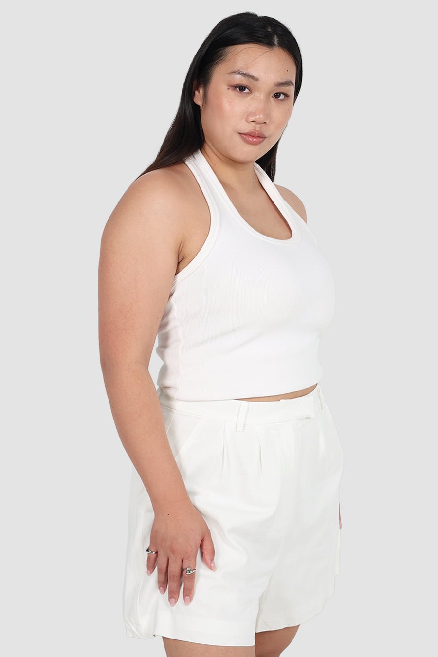 RUBEN LINEN BLEND SHORTS WHITE - Fayt The Label