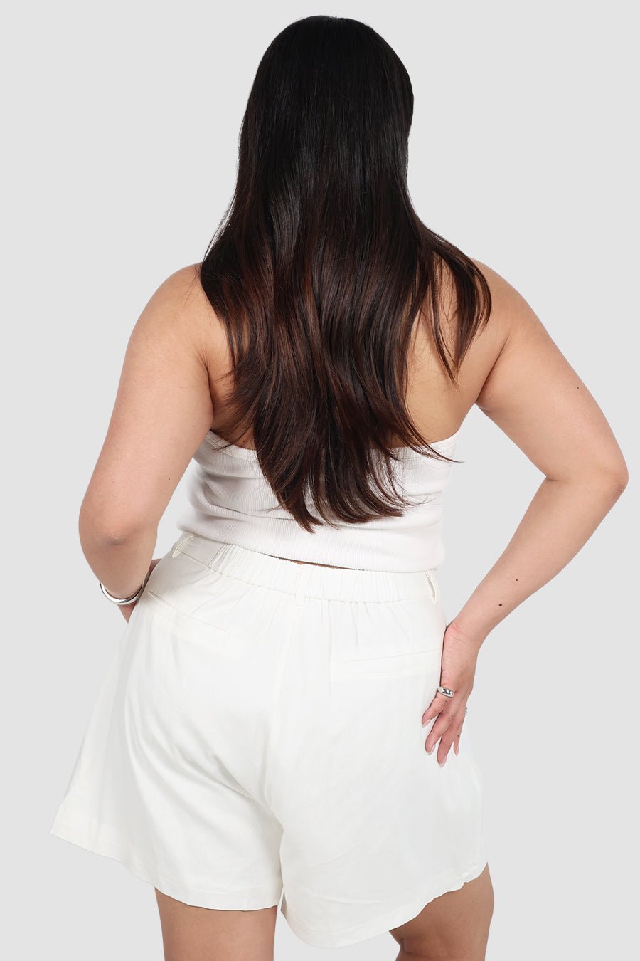 RUBEN LINEN BLEND SHORTS WHITE - Fayt The Label