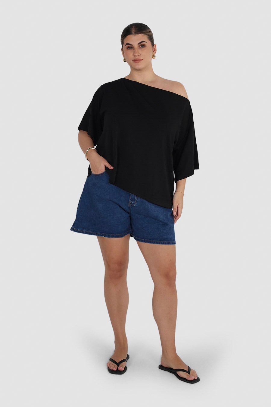 RYDER DENIM SHORTS MID BLUE - Fayt The Label
