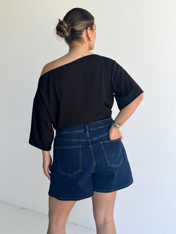 RYDER DENIM SHORTS MID BLUE - Fayt The Label