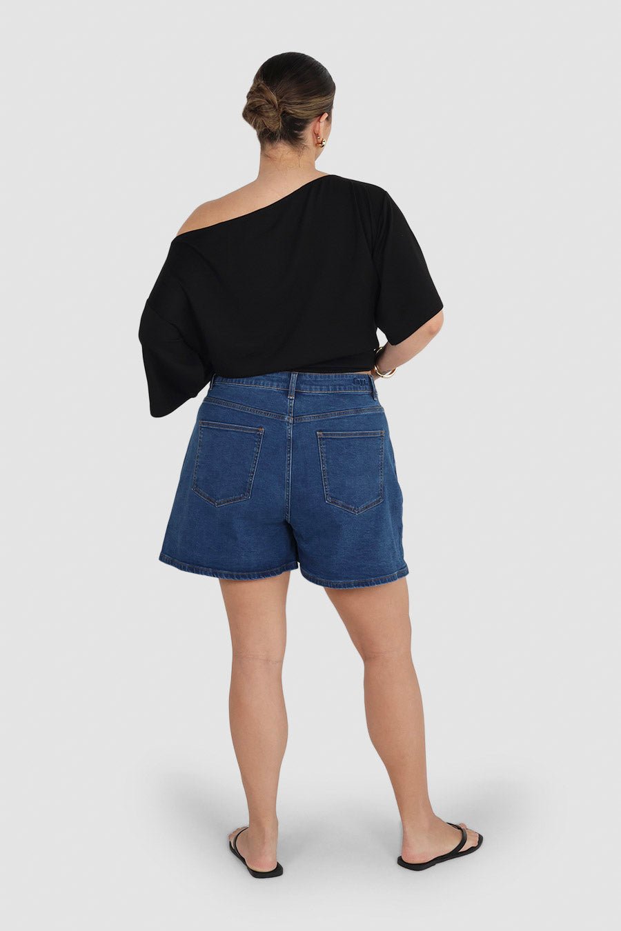 RYDER DENIM SHORTS MID BLUE - Fayt The Label