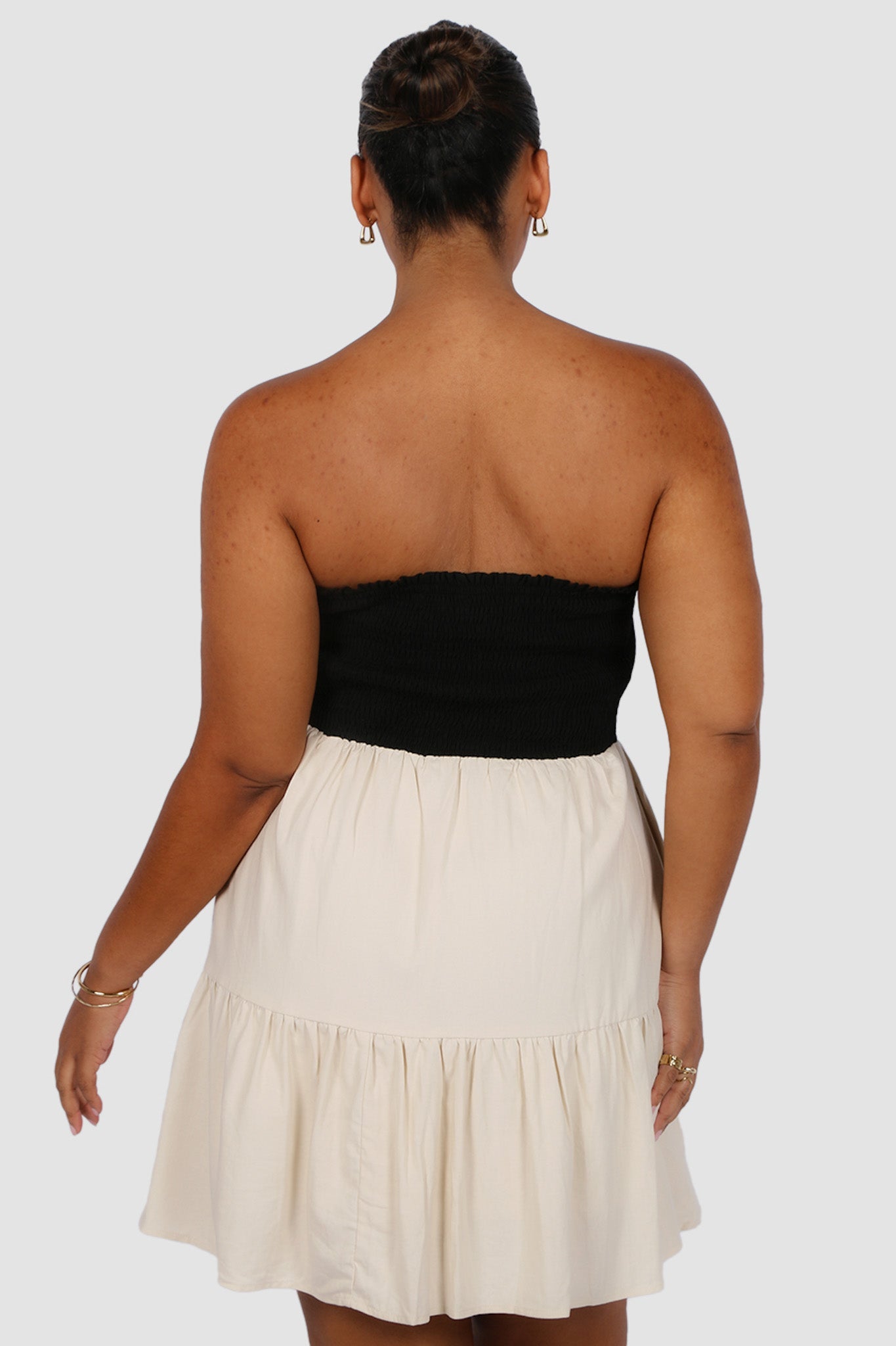 RYLIN DRESS NEUTRAL/BLACK - Fayt The Label