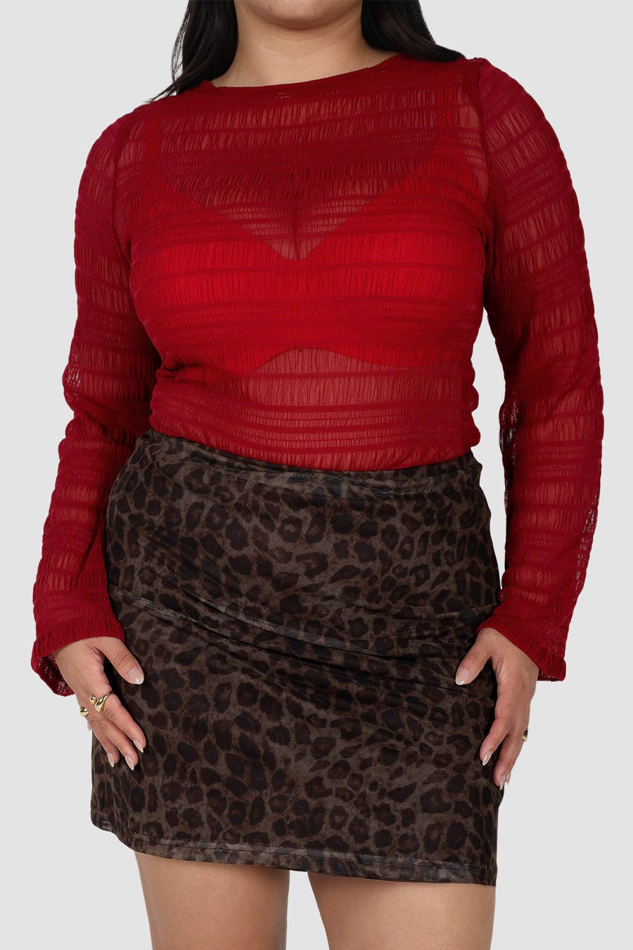SABELA MINI SKIRT CHOC LEOPARD - Fayt The Label