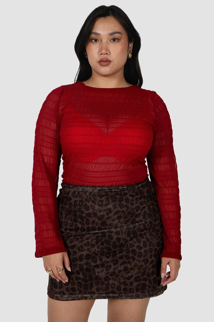 SABELA MINI SKIRT CHOC LEOPARD - Fayt The Label