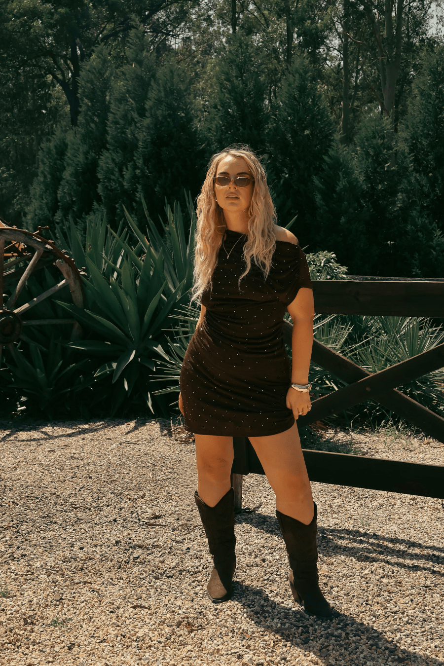 SABELA MINI SKIRT ESPRESSO SPARKLE - Fayt The Label