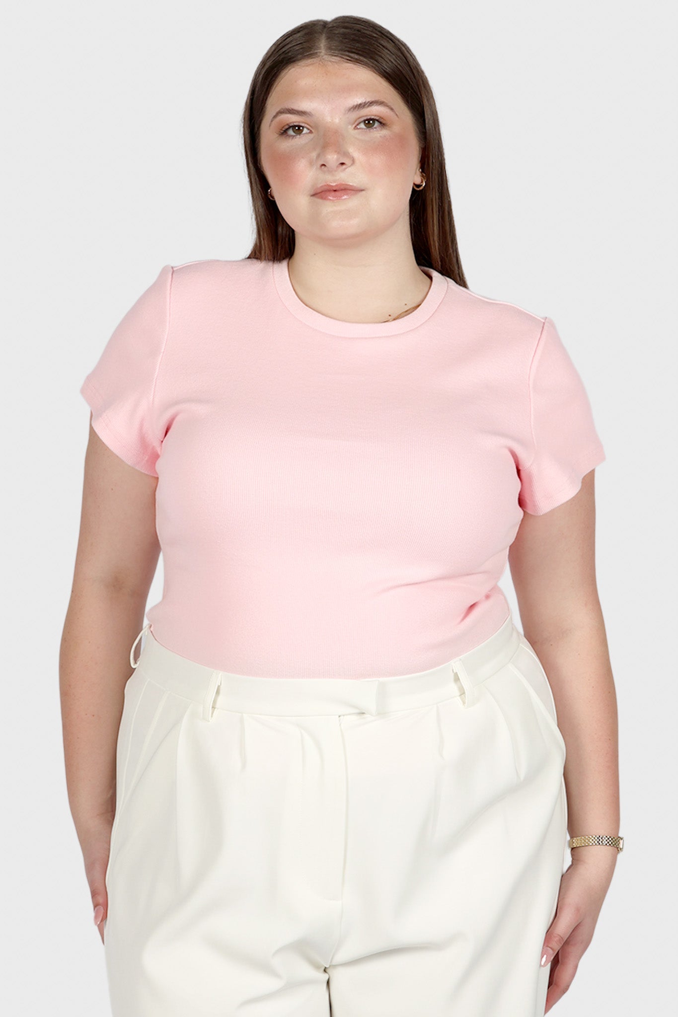 SAVANNAH RIB TEE BABY PINK - Fayt The Label
