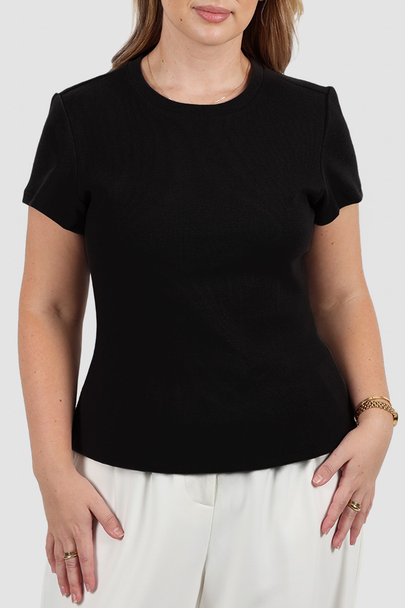SAVANNAH RIB TEE BLACK - Fayt The Label