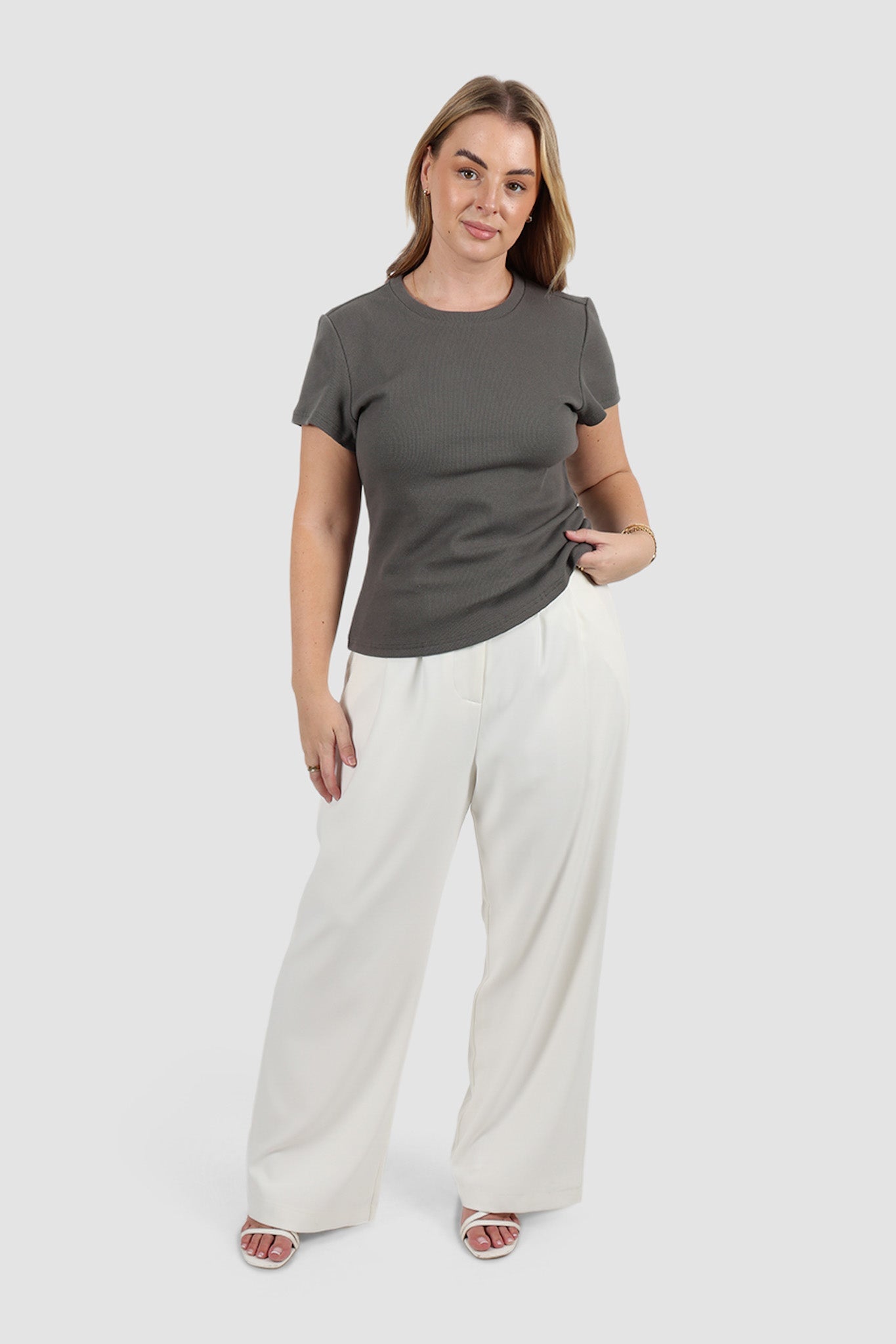 SAVANNAH RIB TEE GREY - Fayt The Label