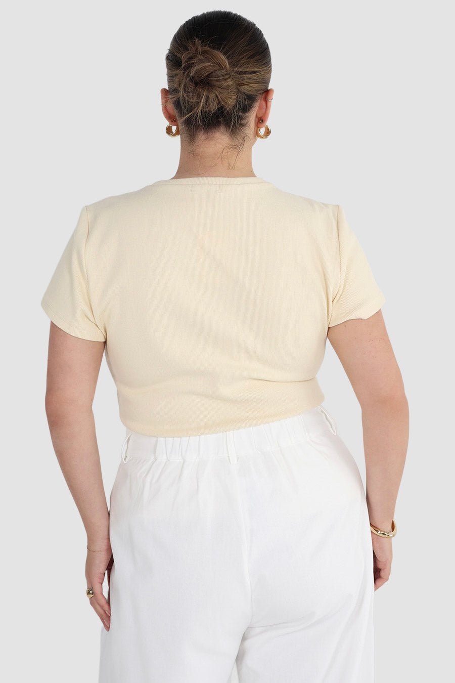 SAVANNAH RIB TEE VANILLA - Fayt The Label