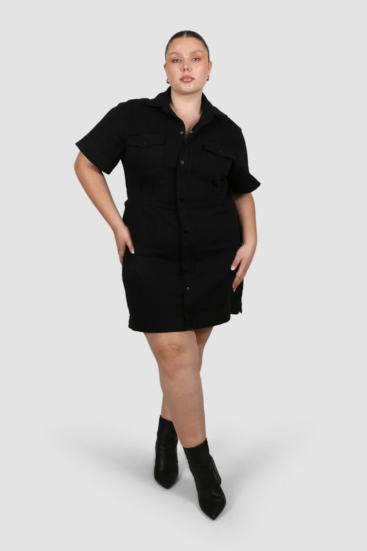 SAVEIRA DENIM DRESS BLACKOUT - Fayt The Label