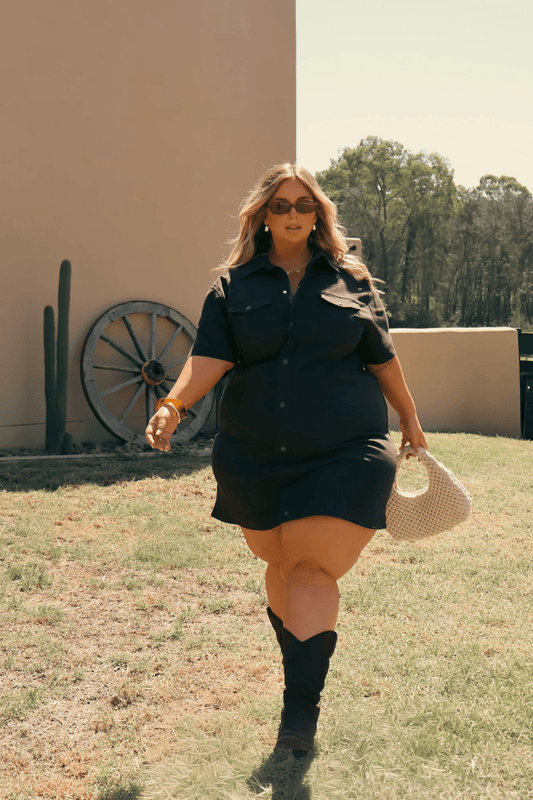 SAVEIRA DENIM DRESS ESPRESSO - Fayt The Label