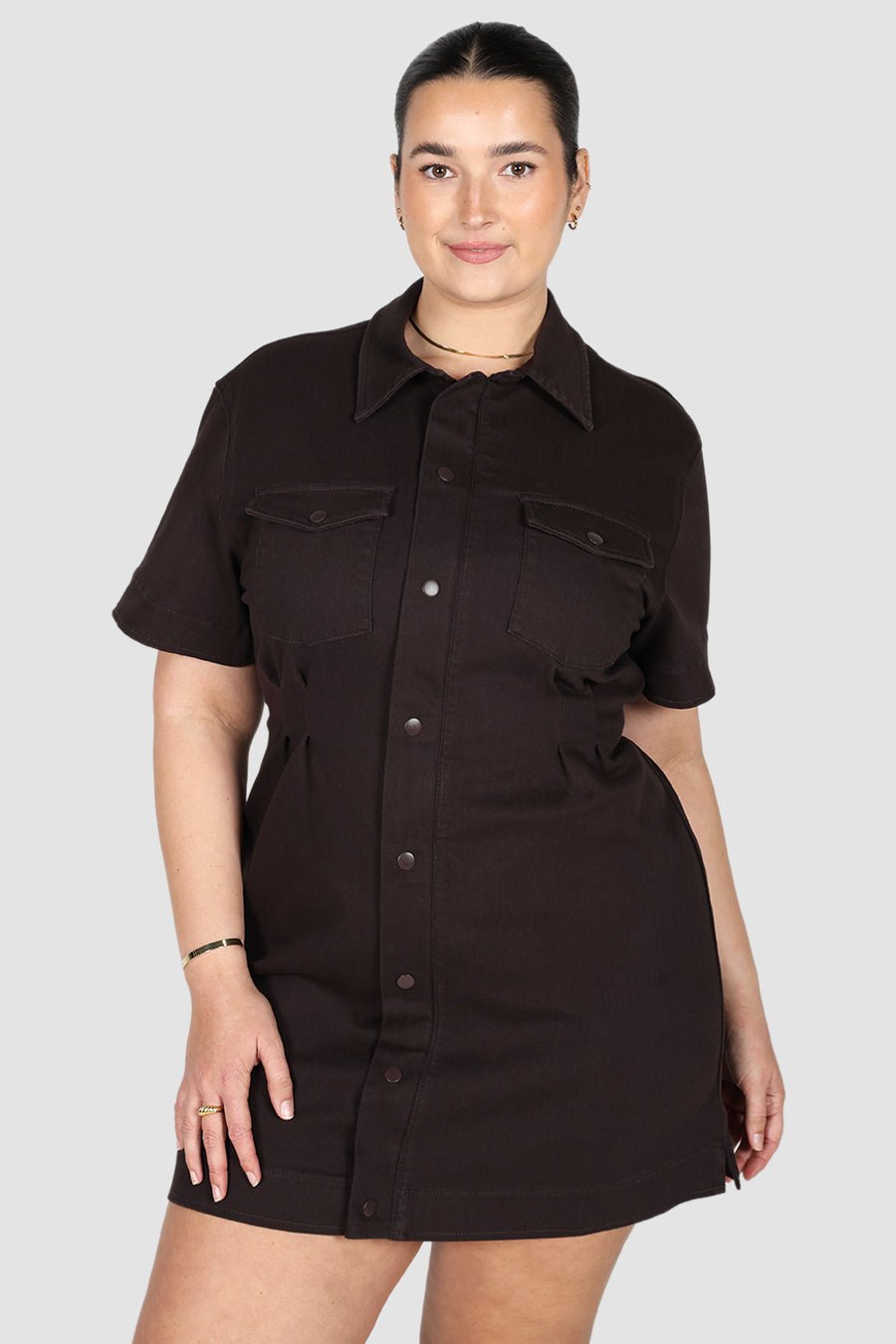 SAVEIRA DENIM DRESS ESPRESSO - Fayt The Label