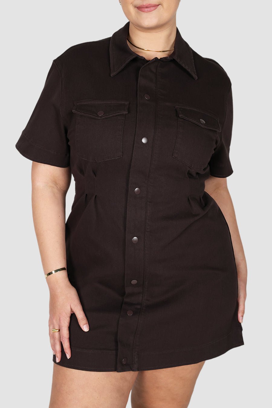 SAVEIRA DENIM DRESS ESPRESSO - Fayt The Label