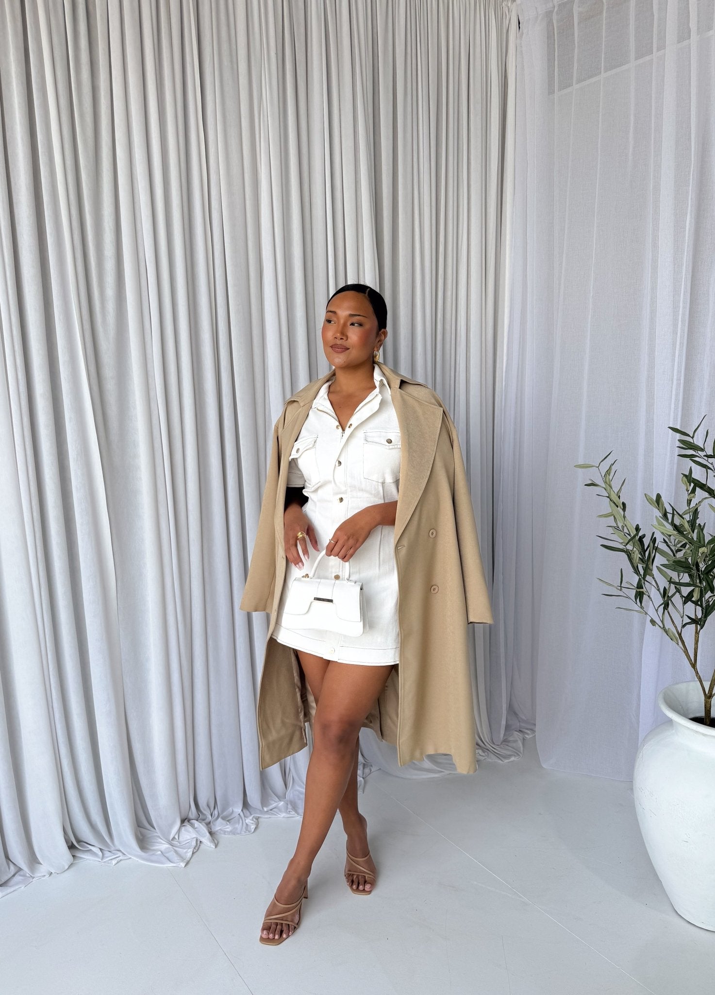 SAVEIRA DENIM DRESS WHITE - Fayt The Label