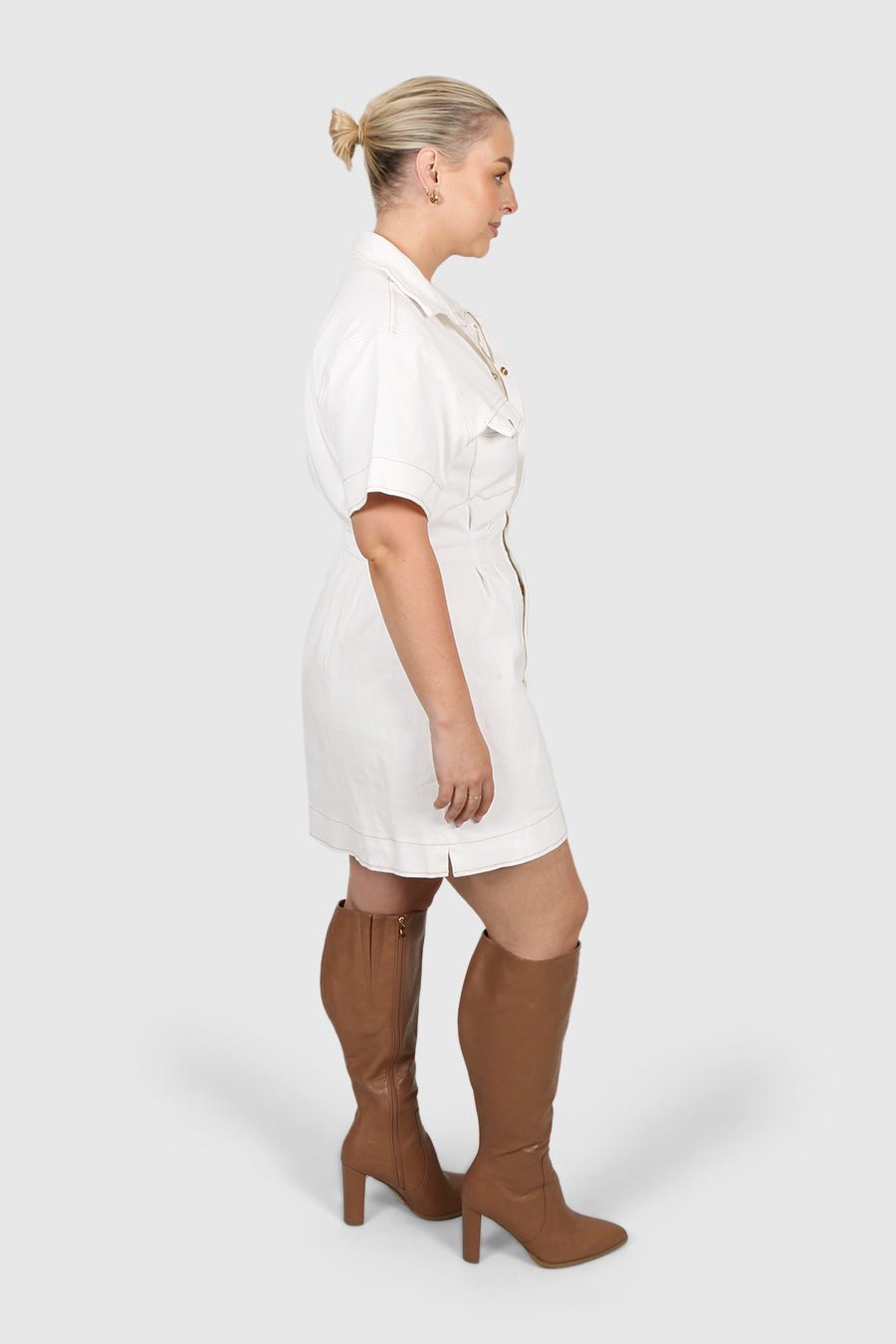SAVEIRA DENIM DRESS WHITE - Fayt The Label