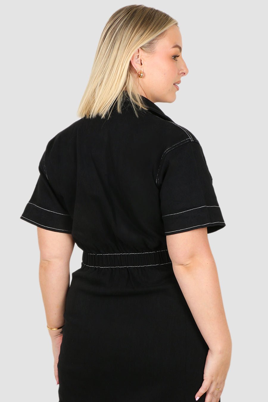 SAVEIRA DENIM MIDI DRESS BLACK - Fayt The Label