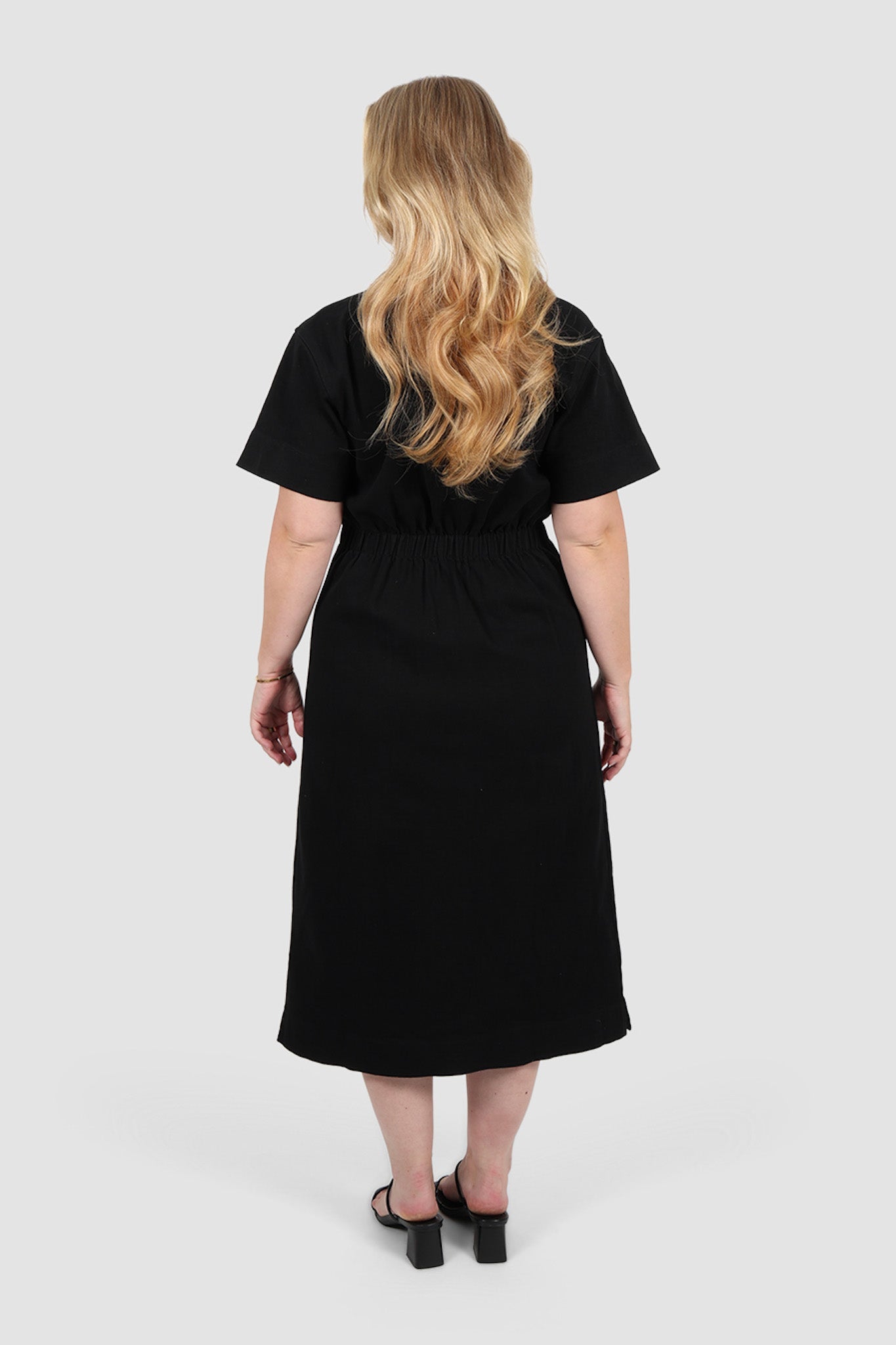 SAVEIRA DENIM MIDI DRESS BLACKOUT - Fayt The Label