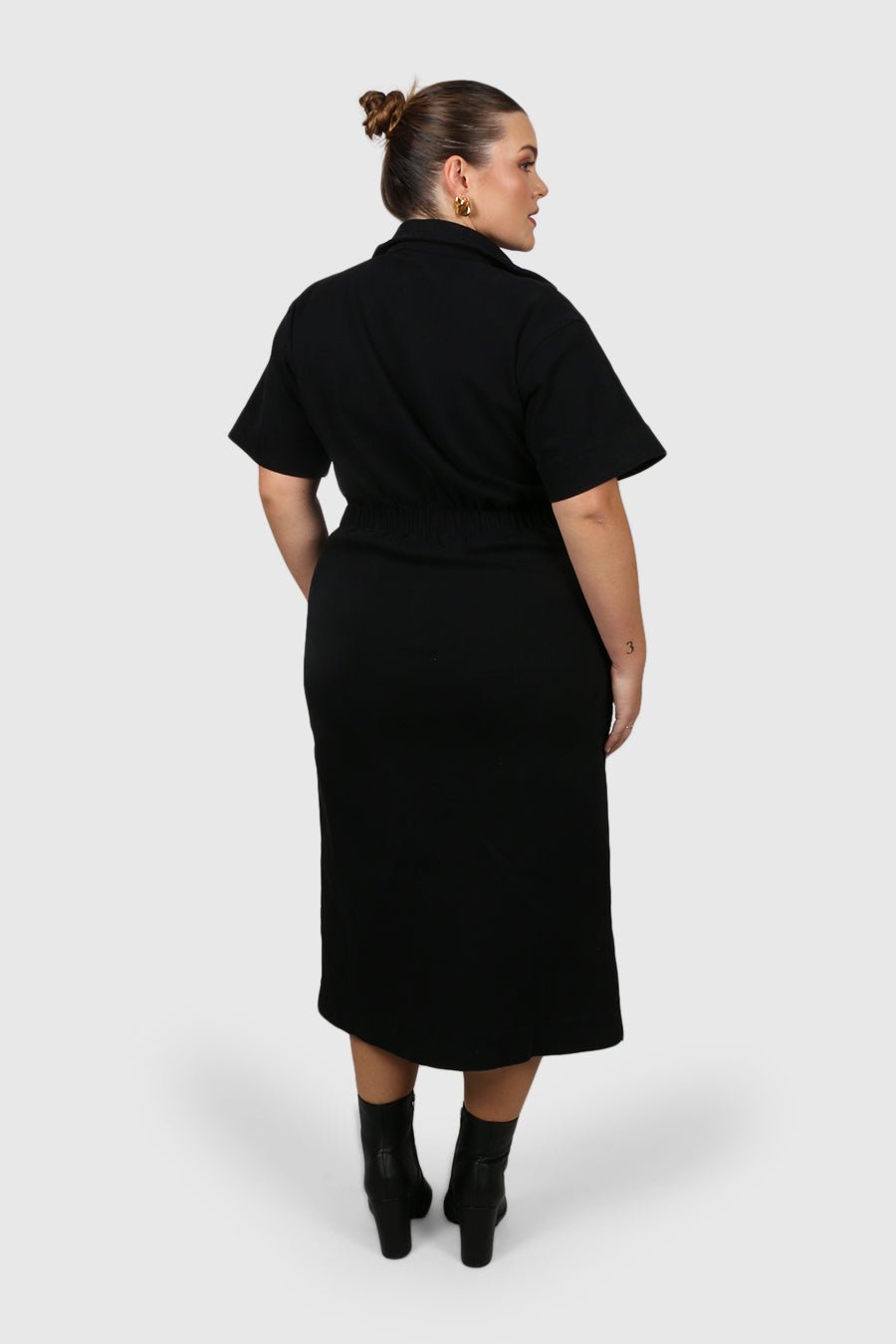 SAVEIRA DENIM MIDI DRESS BLACKOUT - Fayt The Label