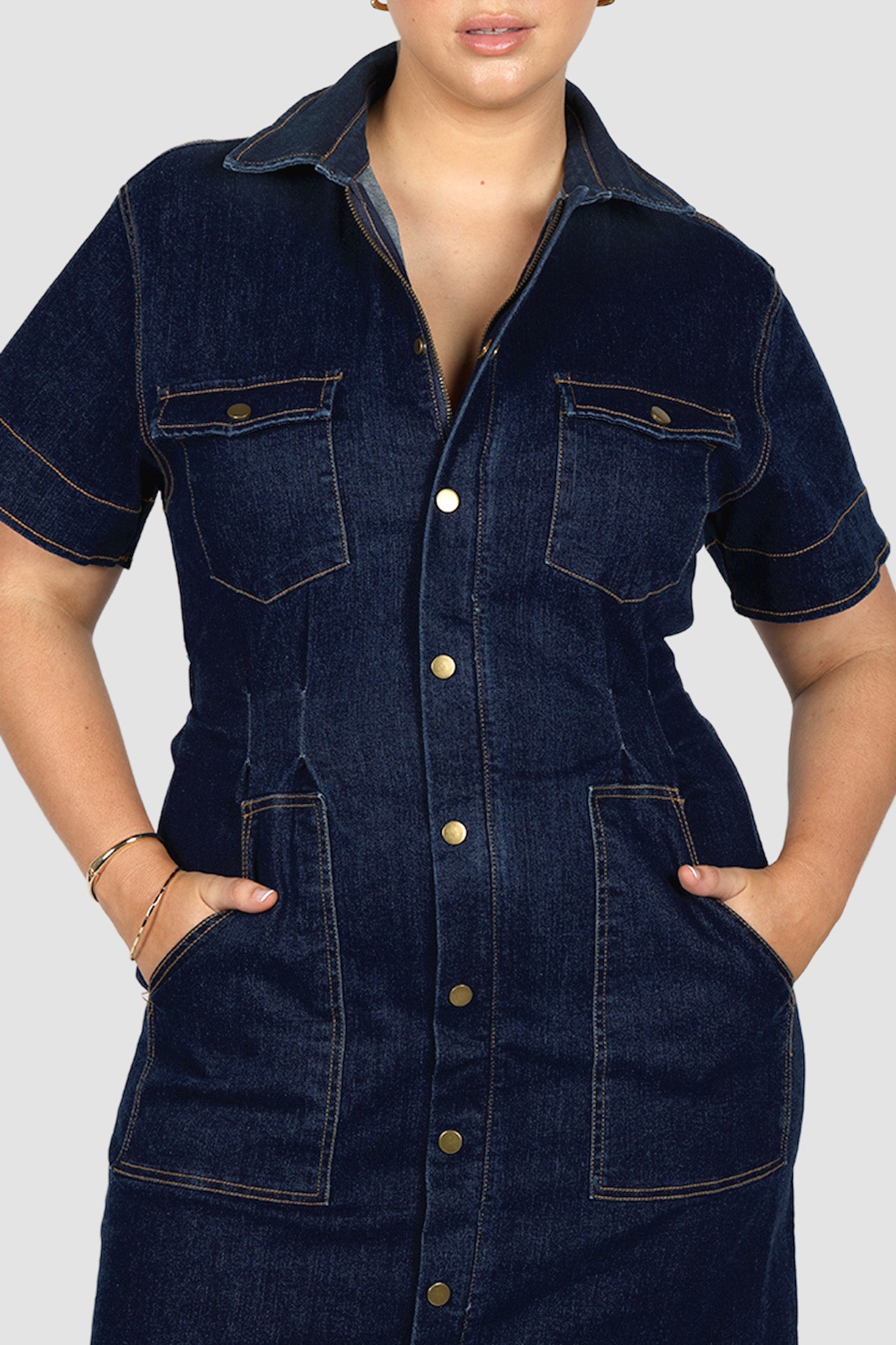 SAVEIRA DENIM MIDI DRESS MIDNIGHT - Fayt The Label