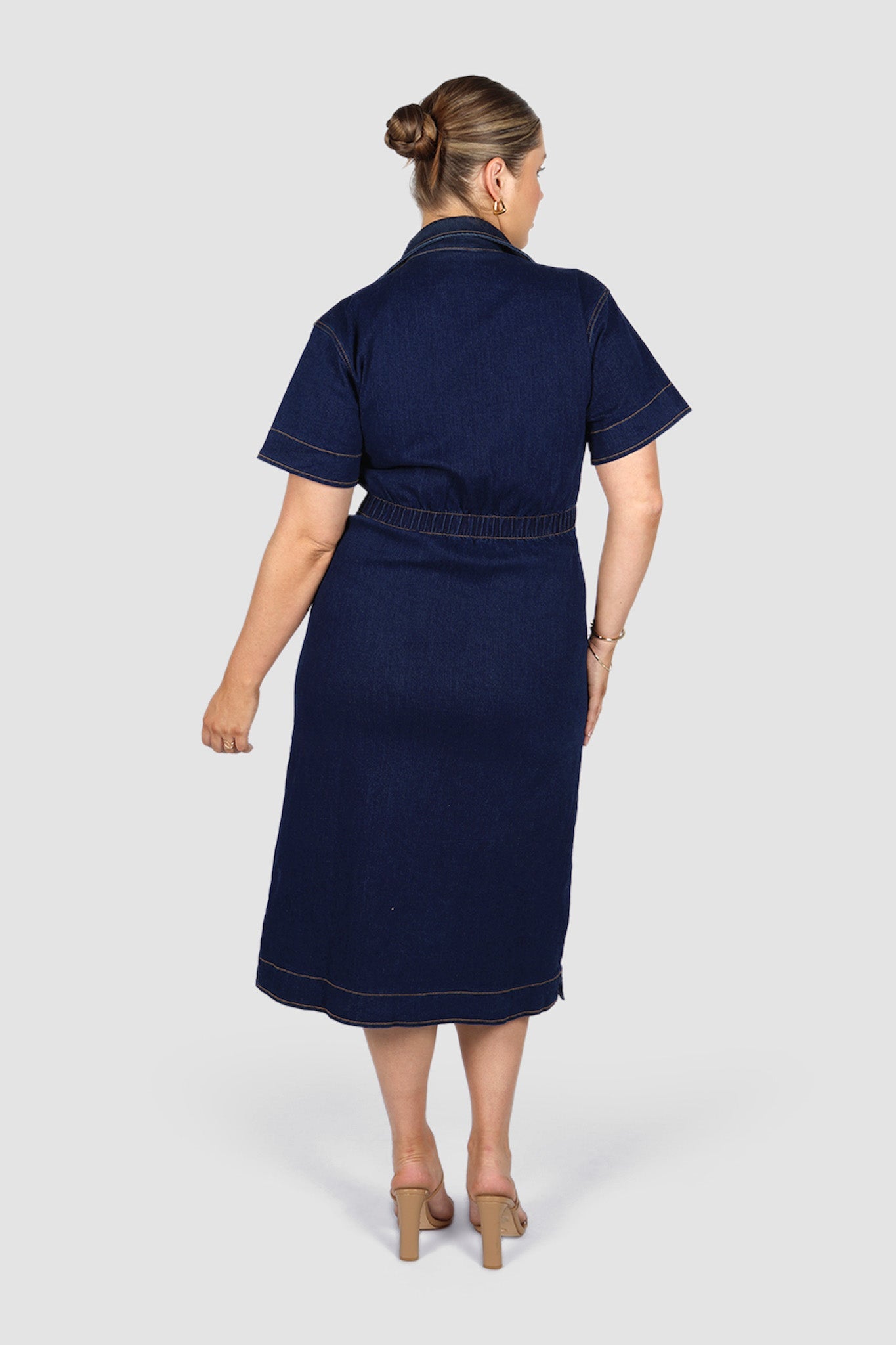 SAVEIRA DENIM MIDI DRESS MIDNIGHT - Fayt The Label