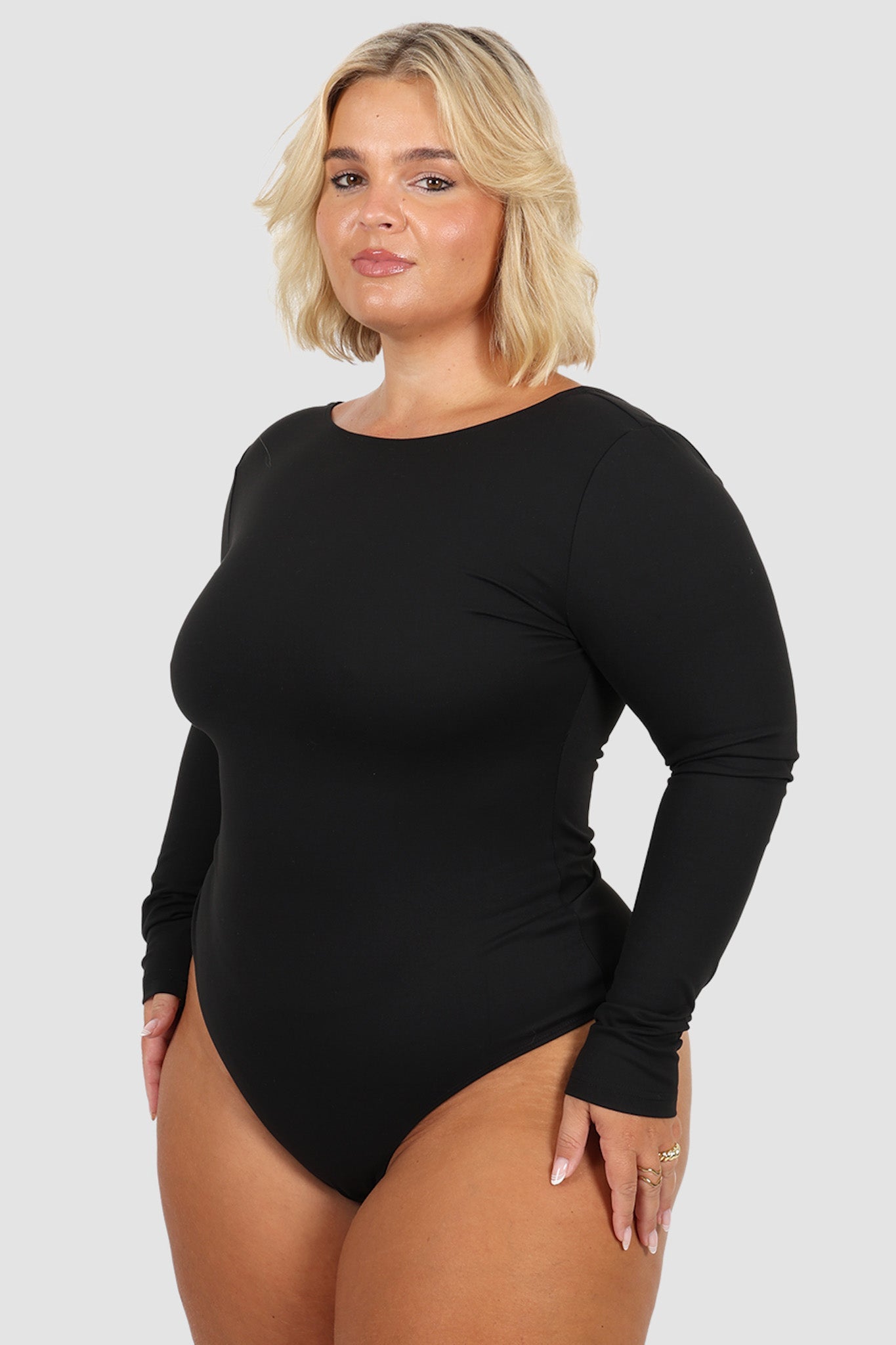 SCOOP BACK BODYSUIT BLACK - Fayt The Label