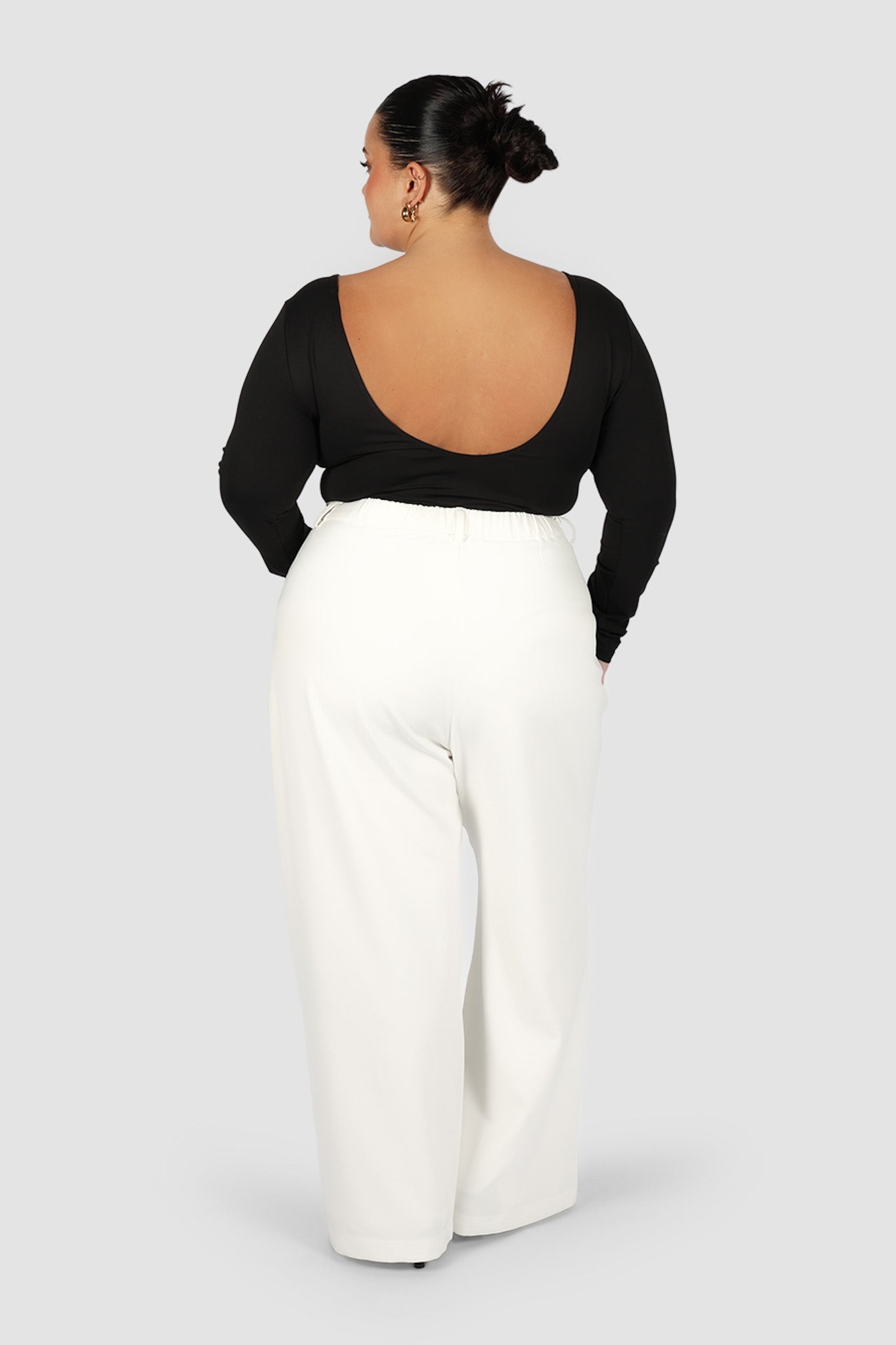 SCOOP BACK BODYSUIT BLACK - Fayt The Label